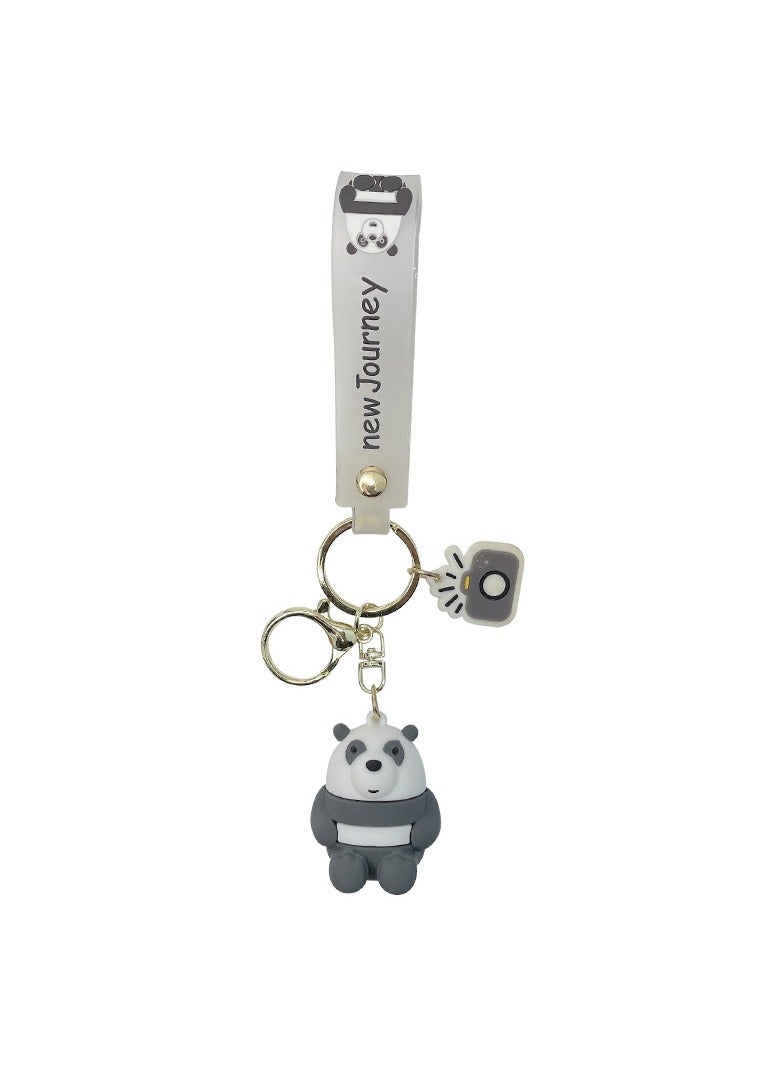 Cute cartoon sitting bear keychain creative car bag accessories - Image 2